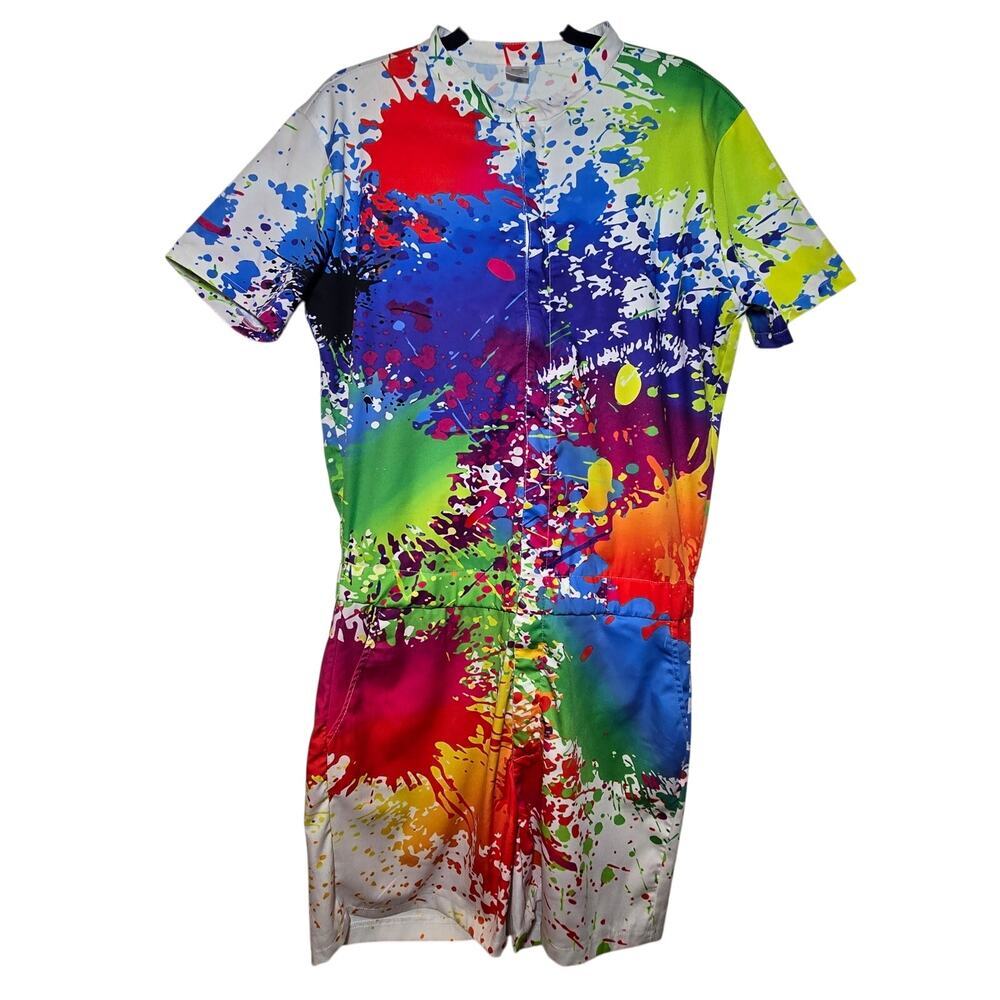 Paint Splatter Funny Male Romper
Pain Splat Jumpsuit Shorts Streetwear Large